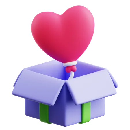 Heart Balloon Gift  3D Icon