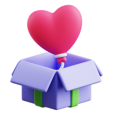 Heart Balloon Gift  3D Icon