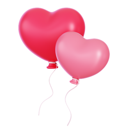 Heart Balloons  3D Icon