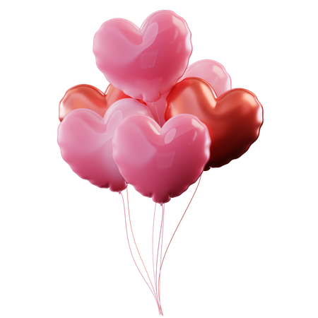 Heart Balloons  3D Icon