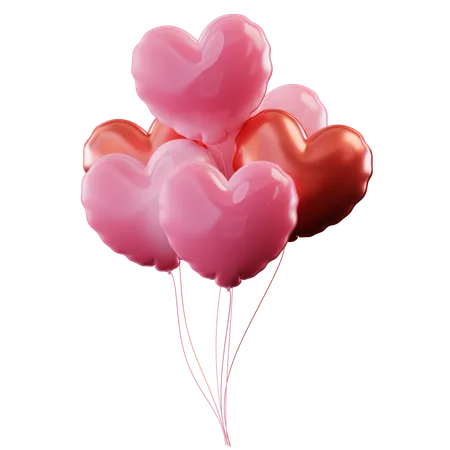 Heart Balloons  3D Icon