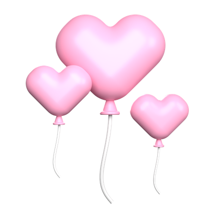 Heart Balloons  3D Icon