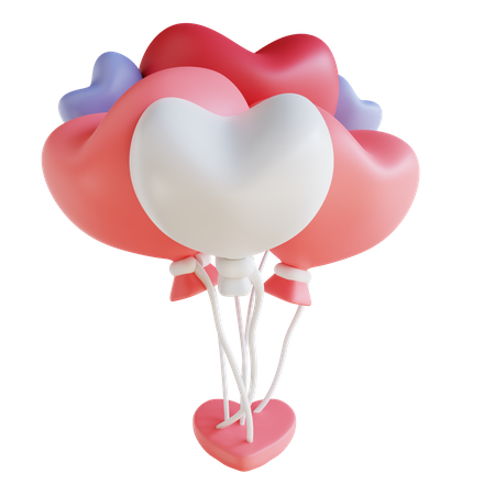 Heart Balloons  3D Icon