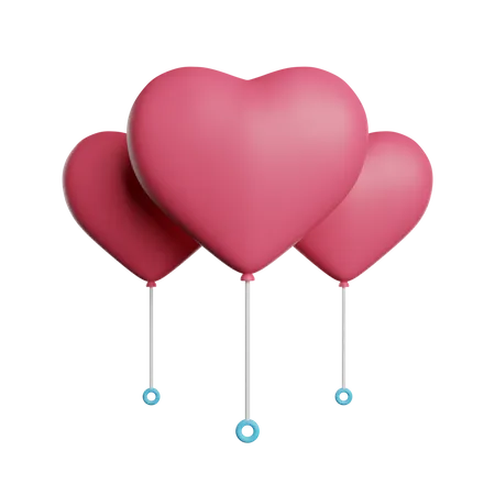 Heart Balloons  3D Icon