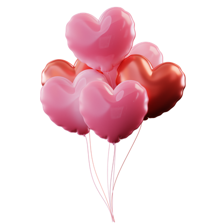 Heart Balloons  3D Icon