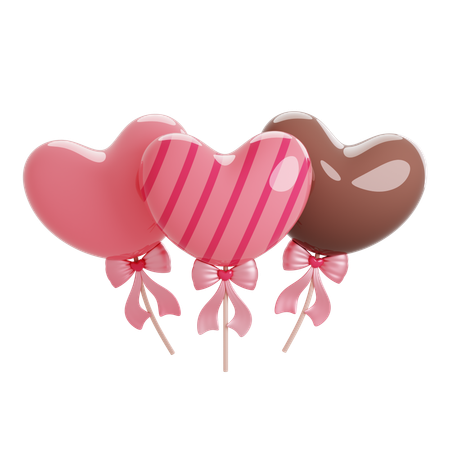 Heart Balloons  3D Icon