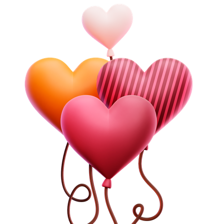 Heart Balloons  3D Icon