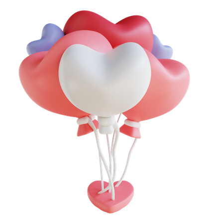 Heart Balloons  3D Icon