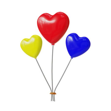 Heart Balloons  3D Icon