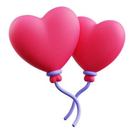 Heart Balloons  3D Icon