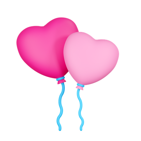 Heart Balloons  3D Icon