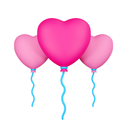 Heart Balloons  3D Icon