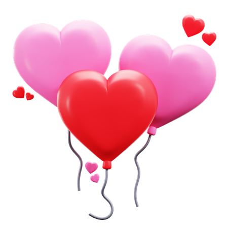 Heart Balloons  3D Icon