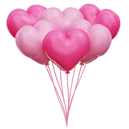 Heart Balloons  3D Icon