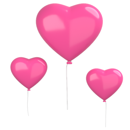 Heart Balloons  3D Illustration