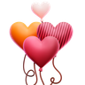 3d heart balloons emoji