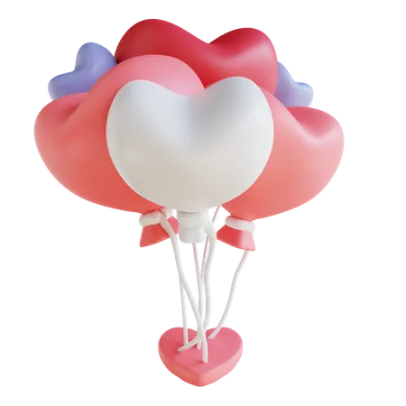 3 D Illustration Love Balloons 3D Icon