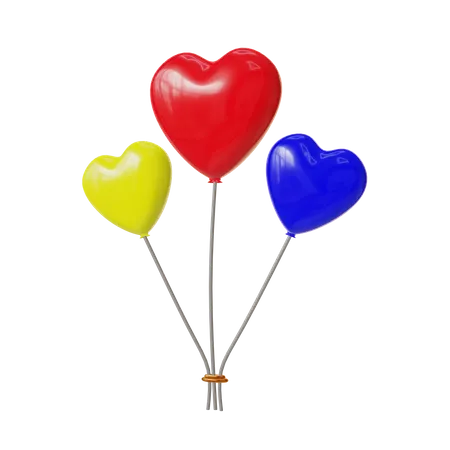 These Are 3 D Heart Balloons Icons Commonly Used In Design And Games 3D Icon