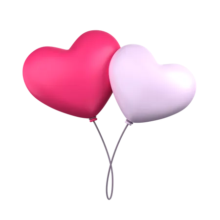Heart Balloons Valentine 3 D Icon 3D Icon