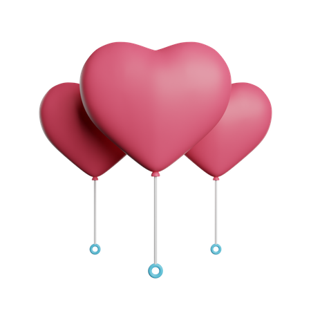 Heart Balloons  3D Icon