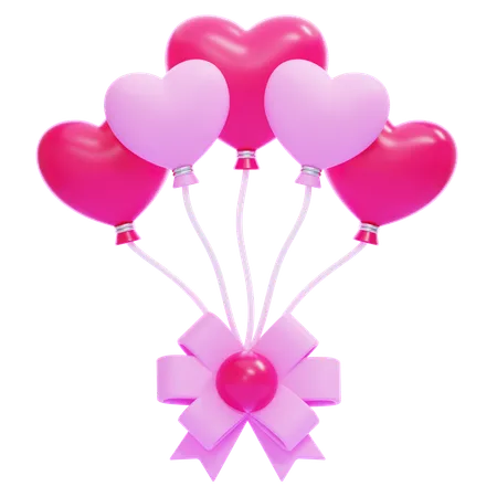 Heart Baloons  3D Icon
