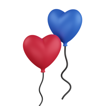 Heart Baloons  3D Icon