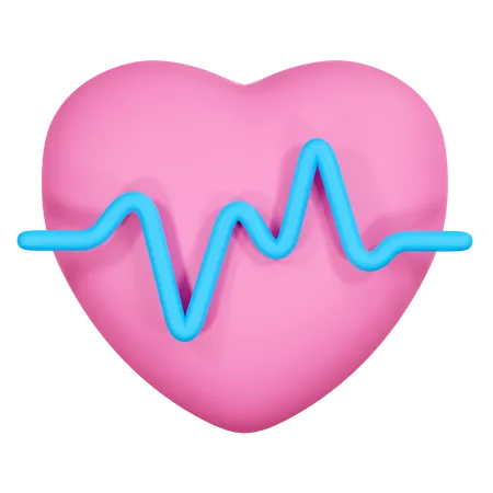 Heart Beat Illustration 3D Icon