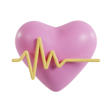 3 D Medical Heart Beat Icon Changeable Color In Photoshop 3D Illustration