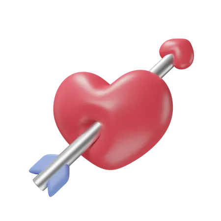 Heart Push Pin Icon 3 D Render Illustration For Valentines Day 3D Icon