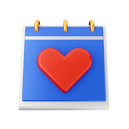 Heart Calendar  3D Icon