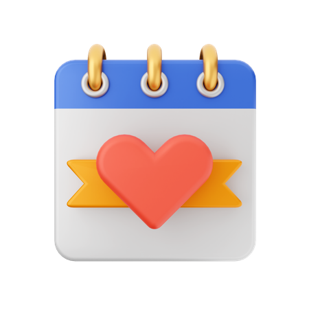 Heart Calendar  3D Icon