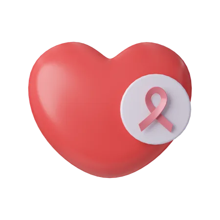 Heart Health And Cancer Awareness Connection World Cancer Day Concept February 4 Raise Awareness Prevention Detection Treatment Icon Design 3 D Illustration 3D Icon