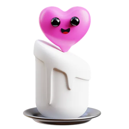 Heart Candle  3D Icon