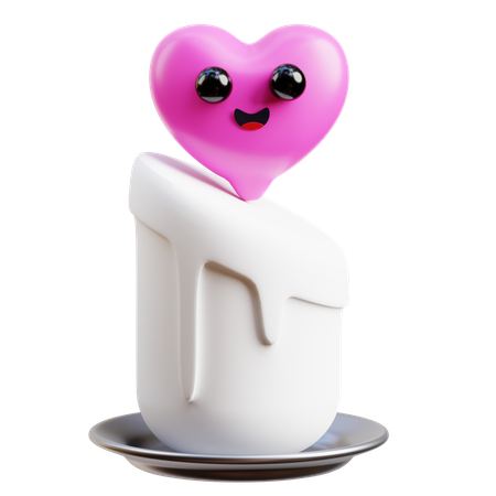 Heart Candle  3D Icon