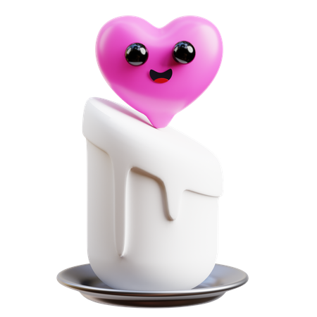 Heart Candle  3D Icon