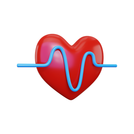 Heart cardiogram  3D Illustration