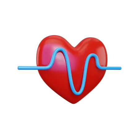 Heart cardiogram  3D Illustration