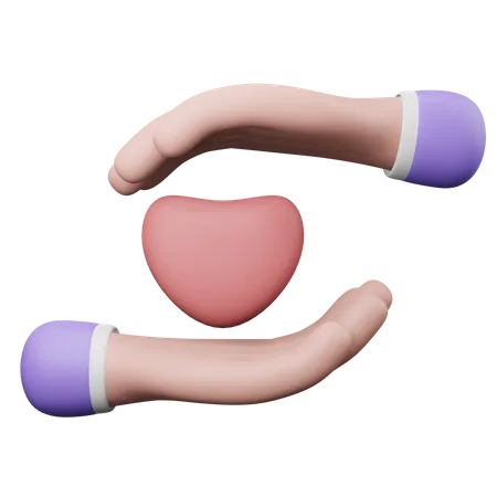 Heart Care Hand Gesture  3D Illustration