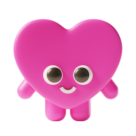 Heart character  3D Icon