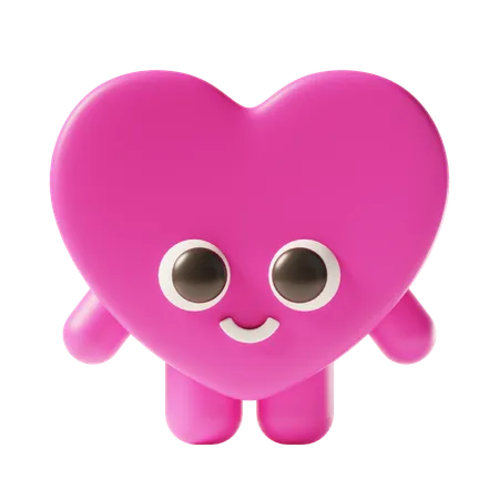 Heart character  3D Icon