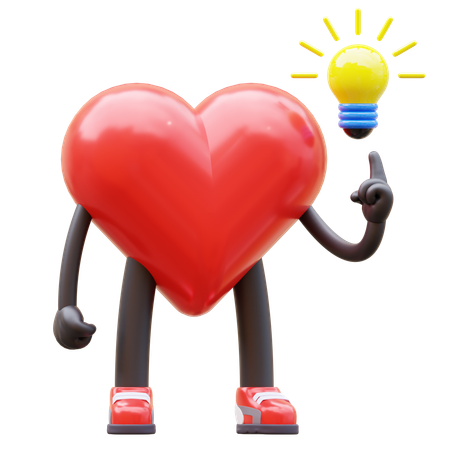 Heart Character Get Idea  3D Icon