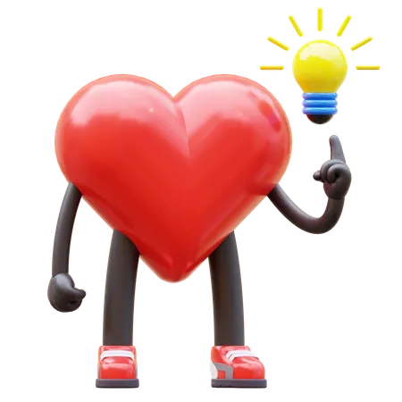 Heart Character Get Idea  3D Icon