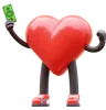 Heart Character Get Money