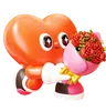 Heart Character Giving Rose Bouquet