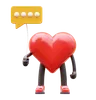 Heart Character Hold Communication Balloon