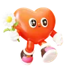Heart Character Hold Flower