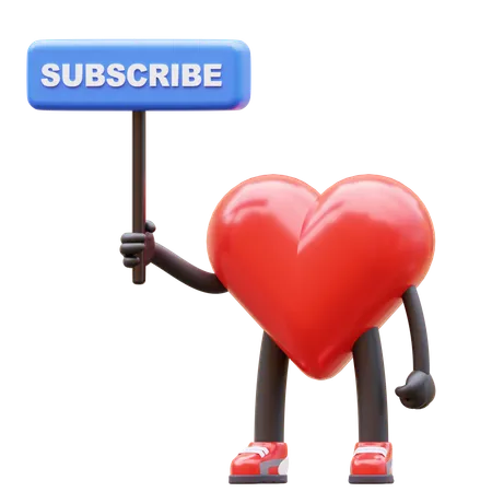 Heart Character Holding Like Sign 3D Icon