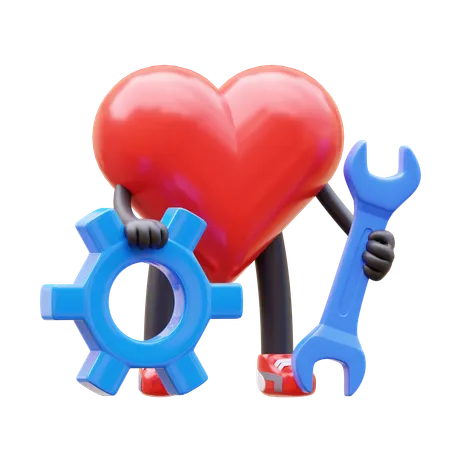 Heart Character Maintenance  3D Icon