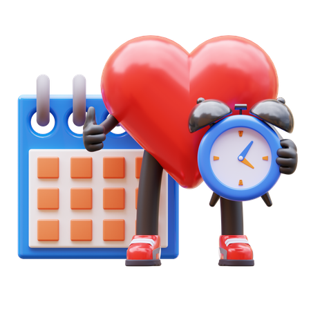 Heart Character Making  Schedule  3D Icon