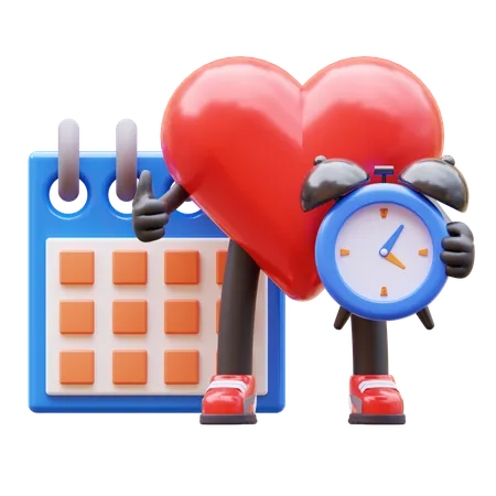 Heart Character Making  Schedule  3D Icon